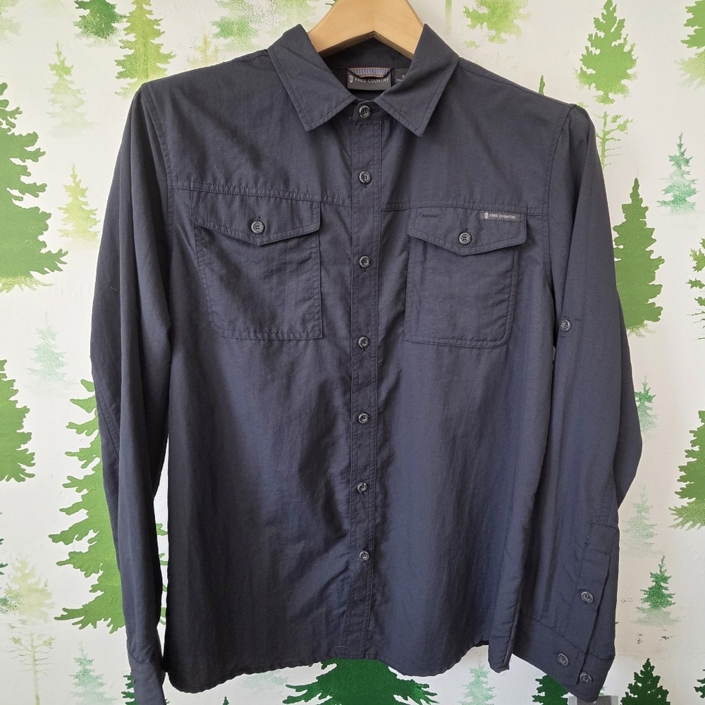 Free Country Navy Blue Expedition Button Down Shirt